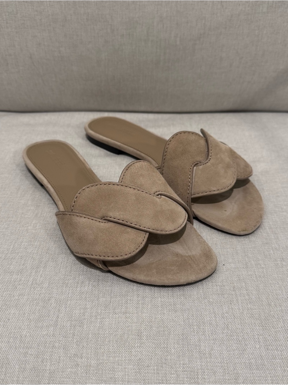 H&M Suede Braided Mule Sandals